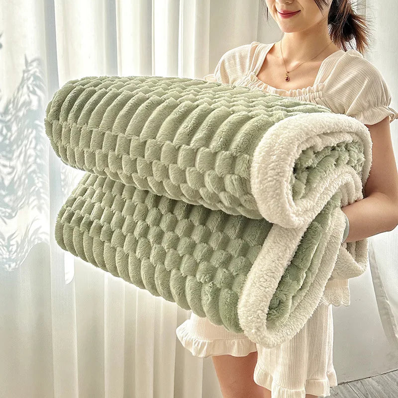 Plush Sherpa Fleece Throw Blanket