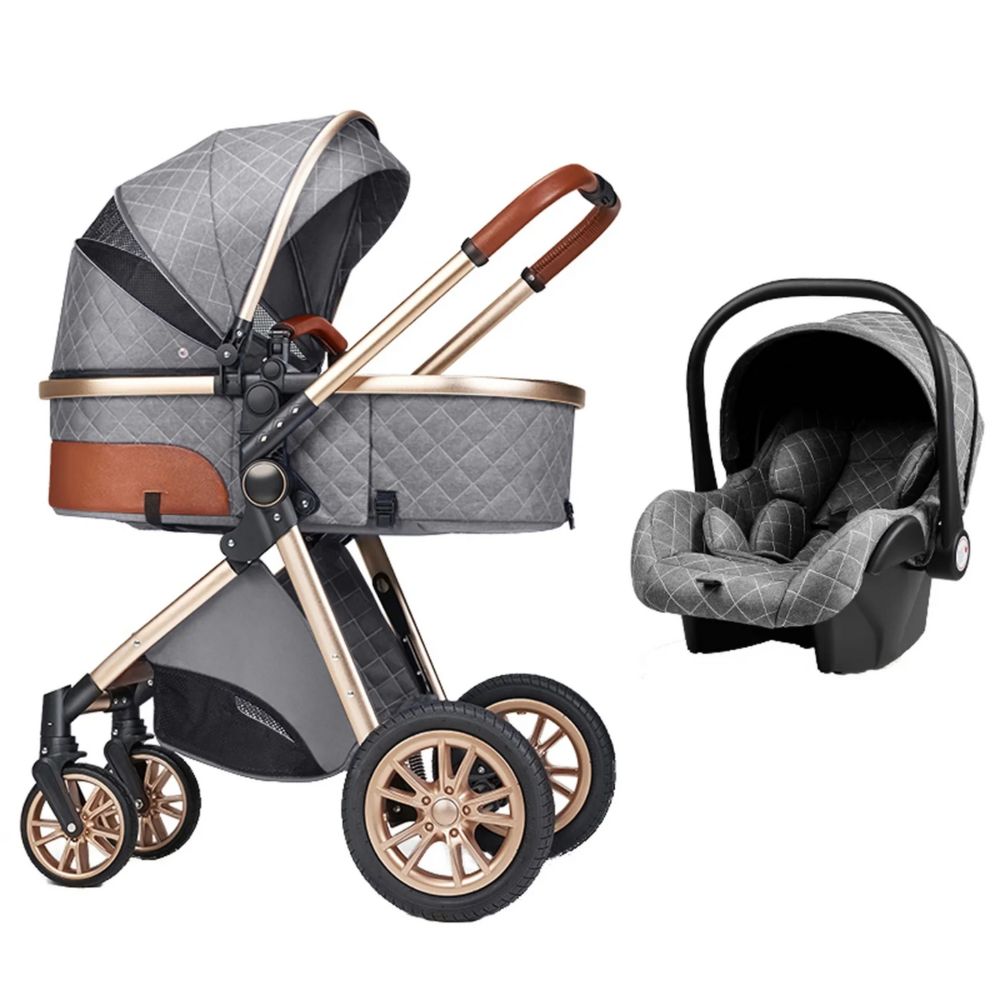 Cradella 3-in-1 stroller folded — lightweight, compact, and travel-ready baby stroller
