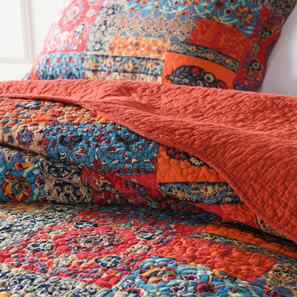 Cotton Quilted Quilt Set – Bed Blanket – Decorative Blanket – All-Season Blanket – Lightweight Blanket – Cozy Blanket – Machine Washable – Pillowcases Included