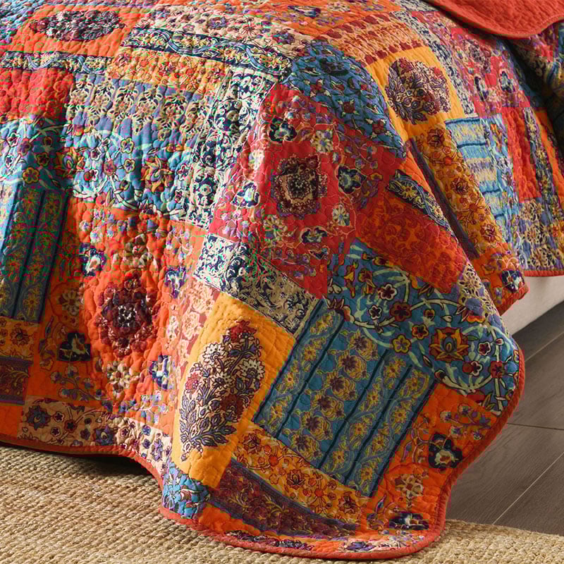 Cotton Quilted Quilt Set – Bed Blanket – Decorative Blanket – All-Season Blanket – Lightweight Blanket – Cozy Blanket – Machine Washable – Pillowcases Included