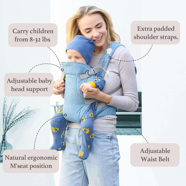 4-in-1 Portable Backpack Baby Carrier – Ergonomic Infant Carrier for Newborns to Toddlers, Adjustable and Lightweight