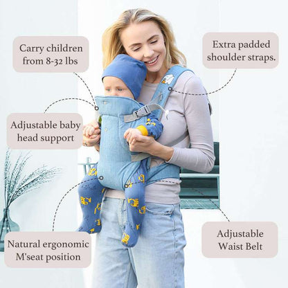 4-in-1 Portable Backpack Baby Carrier – Ergonomic Infant Carrier for Newborns to Toddlers, Adjustable and Lightweight