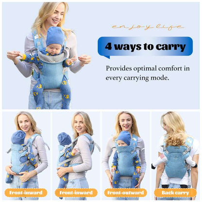 4-in-1 Portable Backpack Baby Carrier – Ergonomic Infant Carrier for Newborns to Toddlers, Adjustable and Lightweight