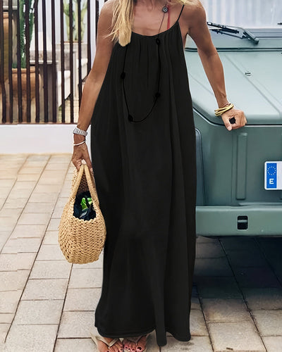 Robe camisole dos nu unie pour femme
