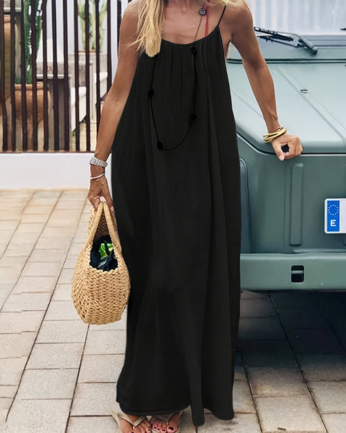 Robe camisole dos nu unie pour femme
