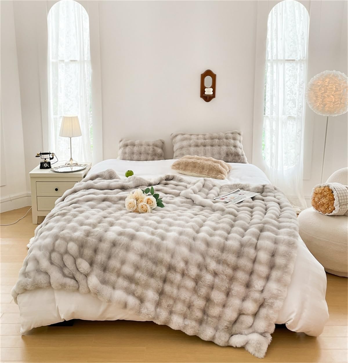 Luxury Faux Fur Velvet Throw Blanket