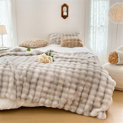 Luxury Faux Fur Velvet Throw Blanket