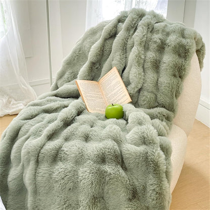 Luxury Faux Fur Velvet Throw Blanket