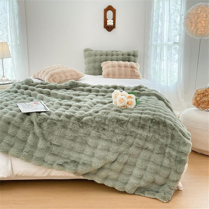 Luxury Faux Fur Velvet Throw Blanket
