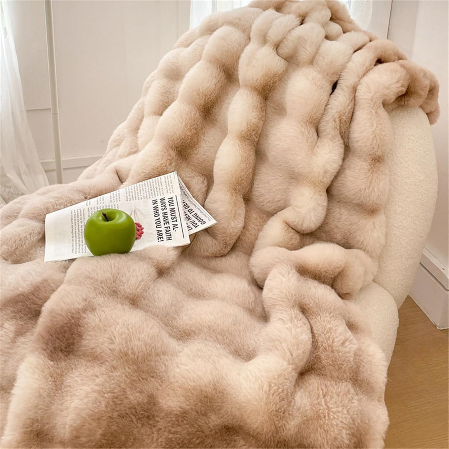 Luxury Faux Fur Velvet Throw Blanket