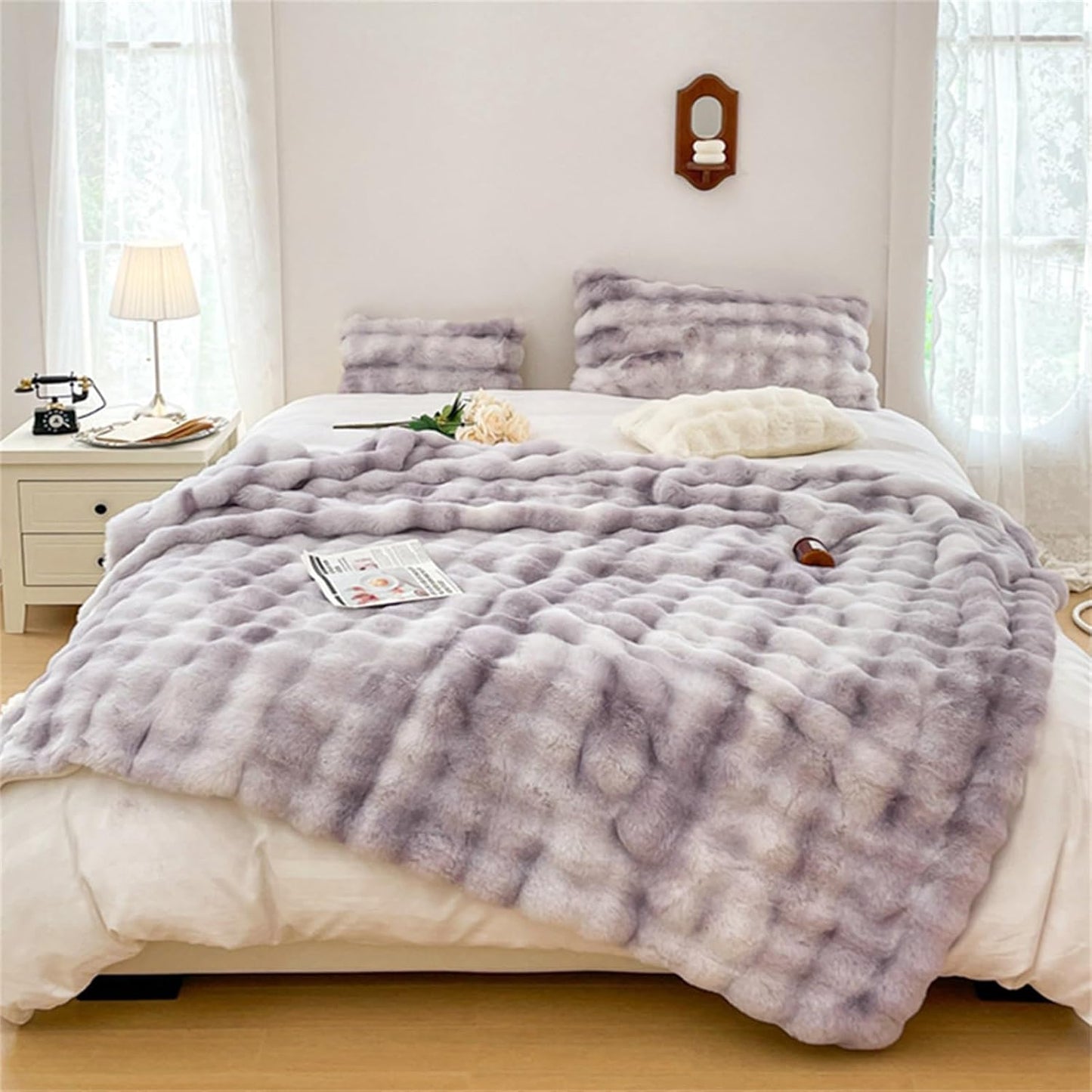 Luxury Faux Fur Velvet Throw Blanket