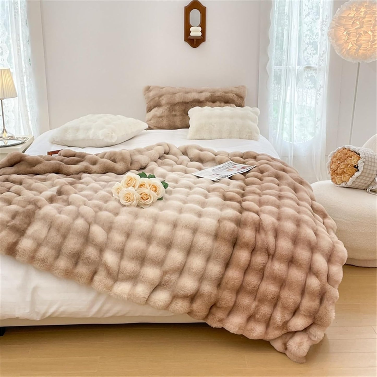 Luxury Faux Fur Velvet Throw Blanket