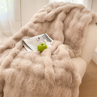 Luxury Faux Fur Velvet Throw Blanket