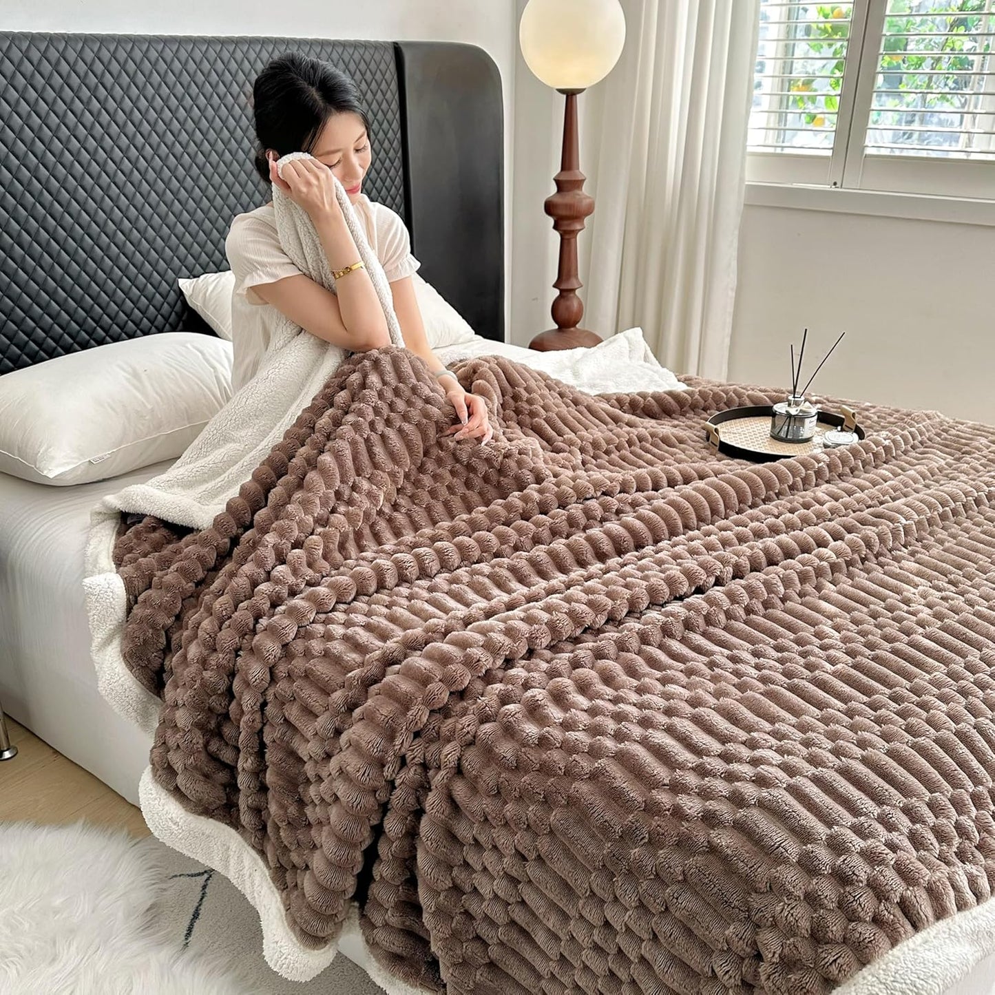 Plush Sherpa Fleece Throw Blanket