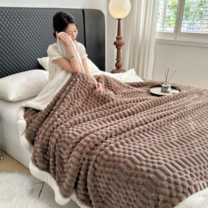 Plush Sherpa Fleece Throw Blanket