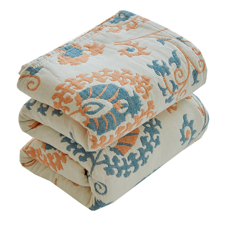 Floral Reversible Cotton Gauze Blanket