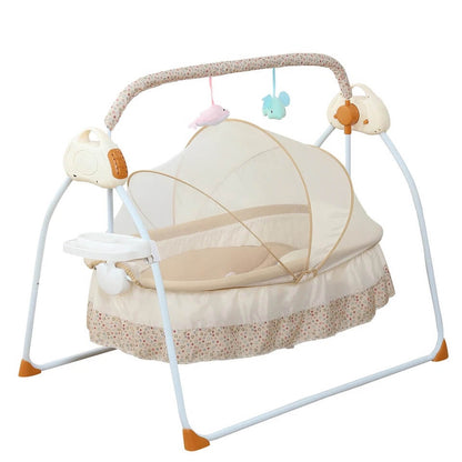 Portable Electric Baby Rocking Crib with Bluetooth – 5 Speeds and Adjustable Timer