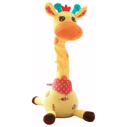 Adjustable volume control on giraffe plush toy for safe and comfortable play
