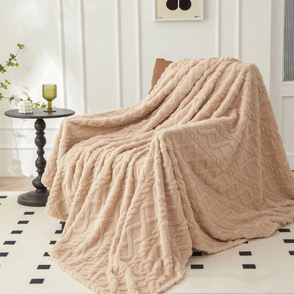 Double-Sided Plush Fleece Throw Blanket
