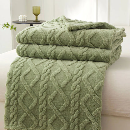 Double-Sided Plush Fleece Throw Blanket