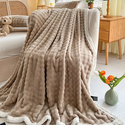 Luxury Faux Fur Throw Blanket – Plush Throw – Sofa Throw – Bed Blanket – Cozy Warm Fleece Blanket – All-Season Blanket – Machine Washable Blanket – Couch Blanket