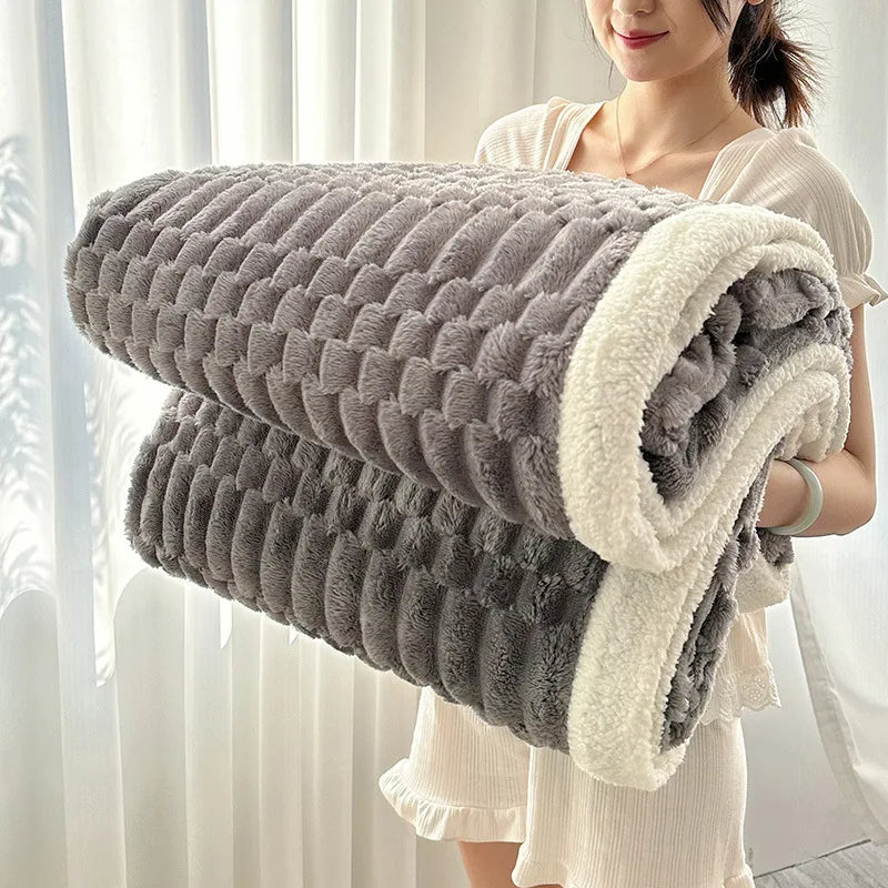 Plush Sherpa Fleece Throw Blanket