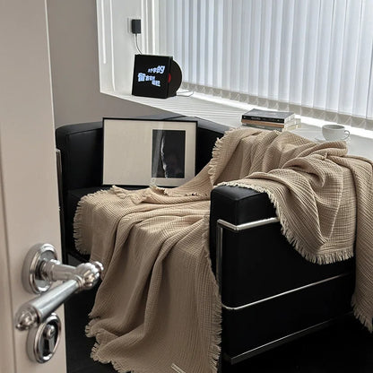 Cotton Muslin Blanket – Lightweight Bed Throw – Sofa Throw – Multi-Layer Gauze Blanket – All-Season Cozy Blanket – Breathable Couch Blanket