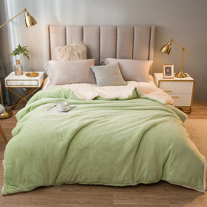 Flannel & Sherpa Reversible Winter Throw Blanket