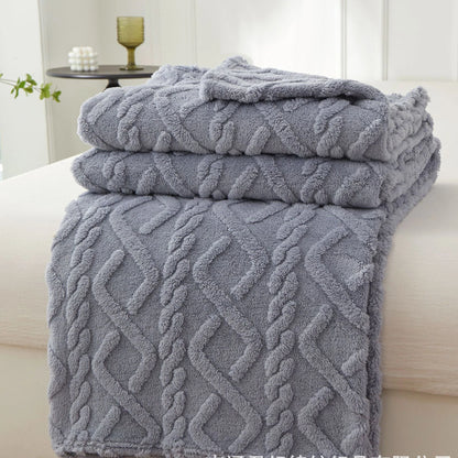 Double-Sided Plush Fleece Throw Blanket