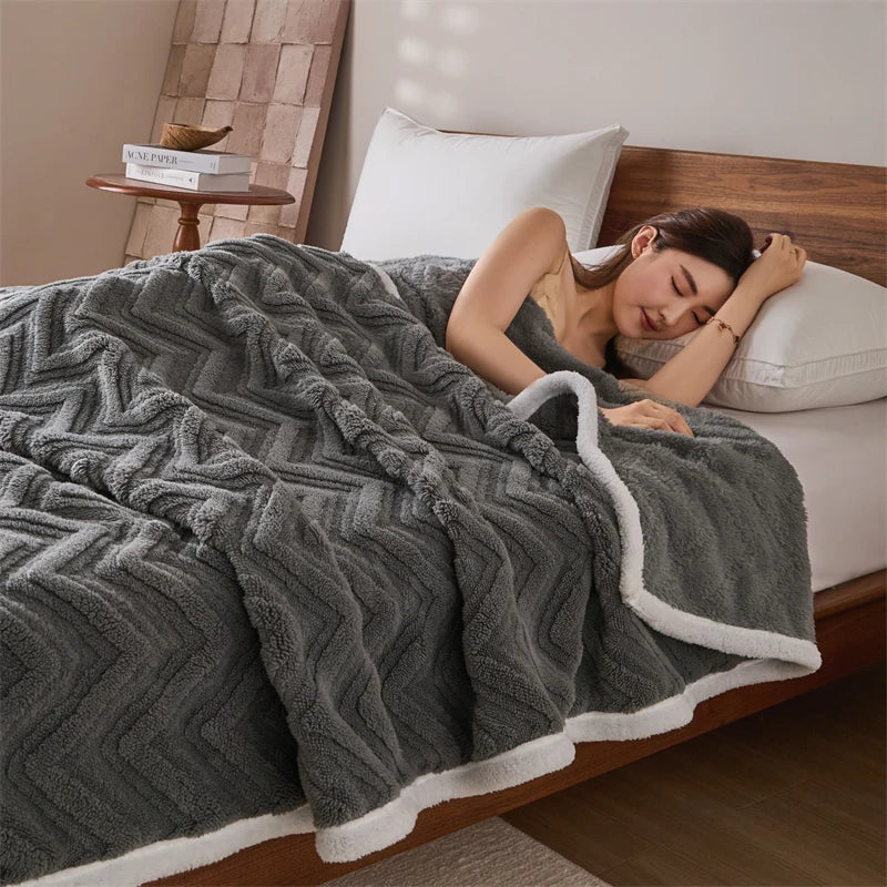 Double-Sided Plush Fleece Throw Blanket