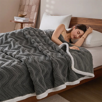 Double-Sided Plush Fleece Throw Blanket