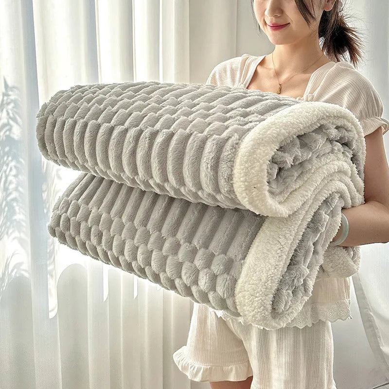 Plush Sherpa Fleece Throw Blanket