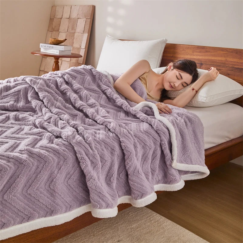 Double-Sided Plush Fleece Throw Blanket