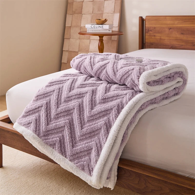 Double-Sided Plush Fleece Throw Blanket