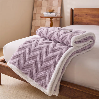 Double-Sided Plush Fleece Throw Blanket