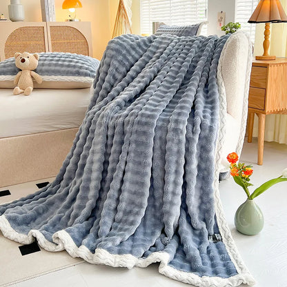 Luxury Faux Fur Throw Blanket – Plush Throw – Sofa Throw – Bed Blanket – Cozy Warm Fleece Blanket – All-Season Blanket – Machine Washable Blanket – Couch Blanket
