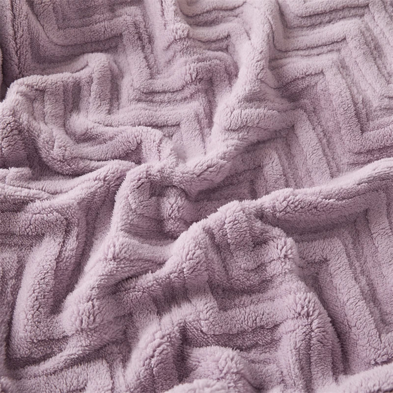 Double-Sided Plush Fleece Throw Blanket