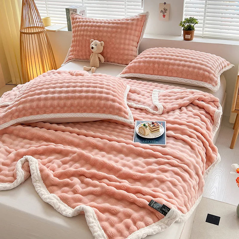 Luxury Faux Fur Throw Blanket – Plush Throw – Sofa Throw – Bed Blanket – Cozy Warm Fleece Blanket – All-Season Blanket – Machine Washable Blanket – Couch Blanket