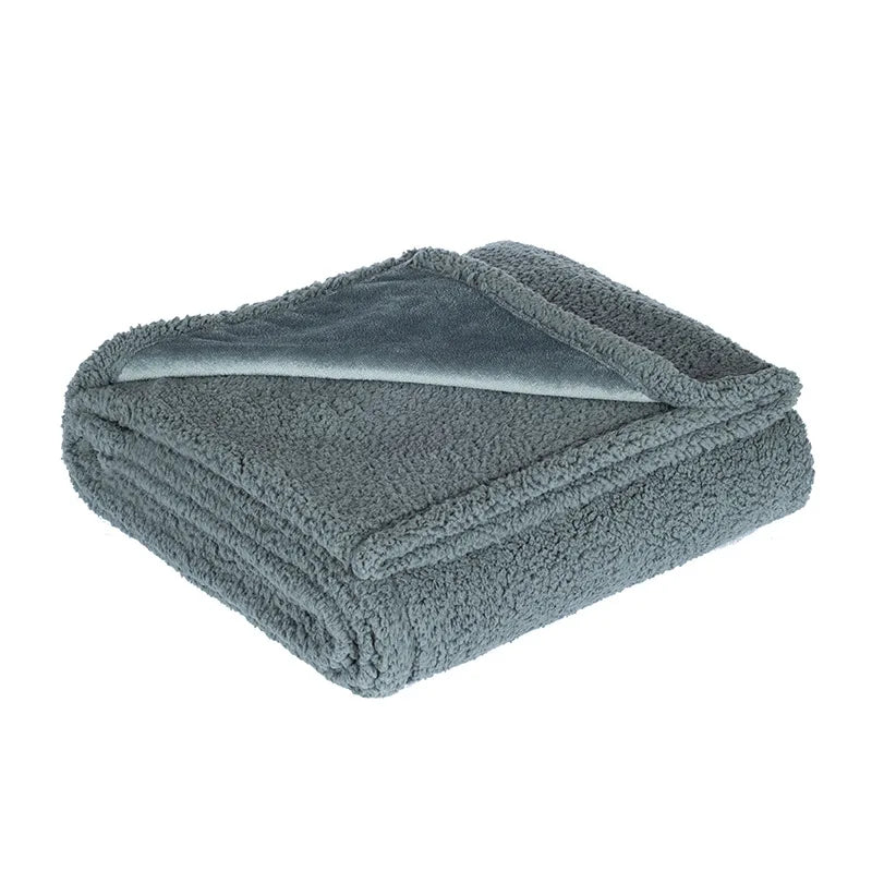 Double-Sided Waterproof Pet Blanket – Sherpa & Flannel Cozy Blanket Throw – Dog & Cat Bed Blanket – Sofa Throw – Couch Blanket – Machine Washable