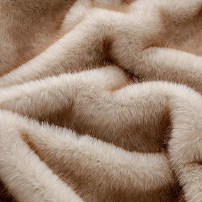 Luxury Faux Fox Plush Throw Blanket