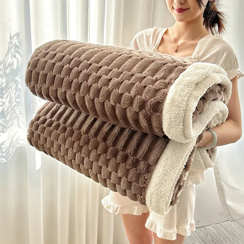 Plush Sherpa Fleece Throw Blanket