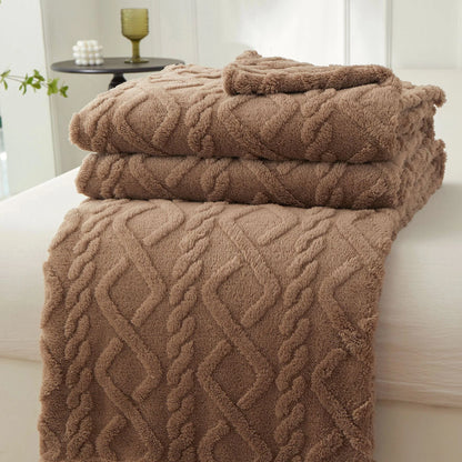 Double-Sided Plush Fleece Throw Blanket