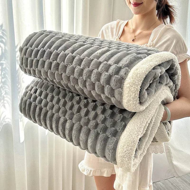 Plush Sherpa Fleece Throw Blanket