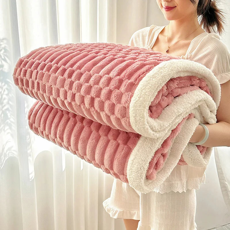 Plush Sherpa Fleece Throw Blanket