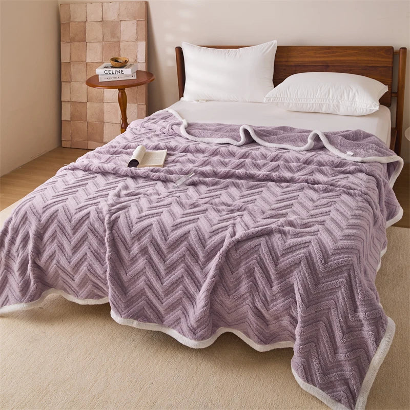 Double-Sided Plush Fleece Throw Blanket