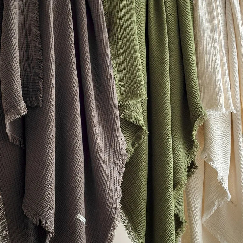 Japanese Six-Layer Cotton Throw Blanket – Lightweight Breathable Bed Blanket – Soft Sofa Throw – Decorative Gauze Blanket – All-Season Cozy Blanket