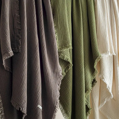 Japanese Six-Layer Cotton Throw Blanket – Lightweight Breathable Bed Blanket – Soft Sofa Throw – Decorative Gauze Blanket – All-Season Cozy Blanket