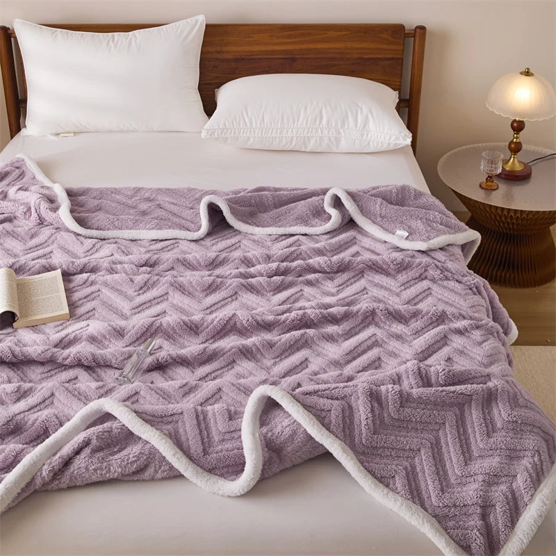 Double-Sided Plush Fleece Throw Blanket