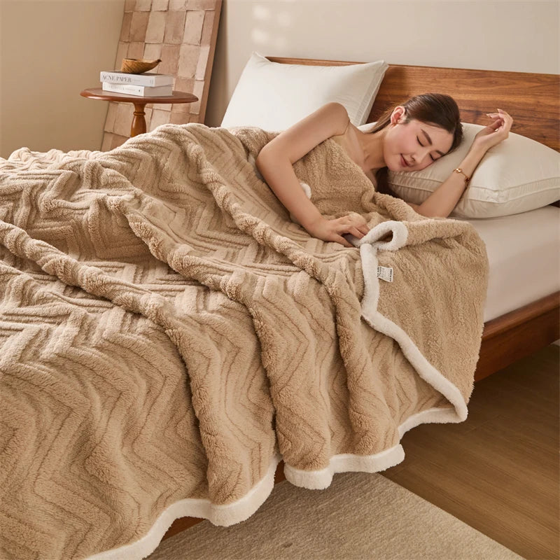 Double-Sided Plush Fleece Throw Blanket