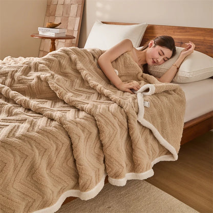 Double-Sided Plush Fleece Throw Blanket